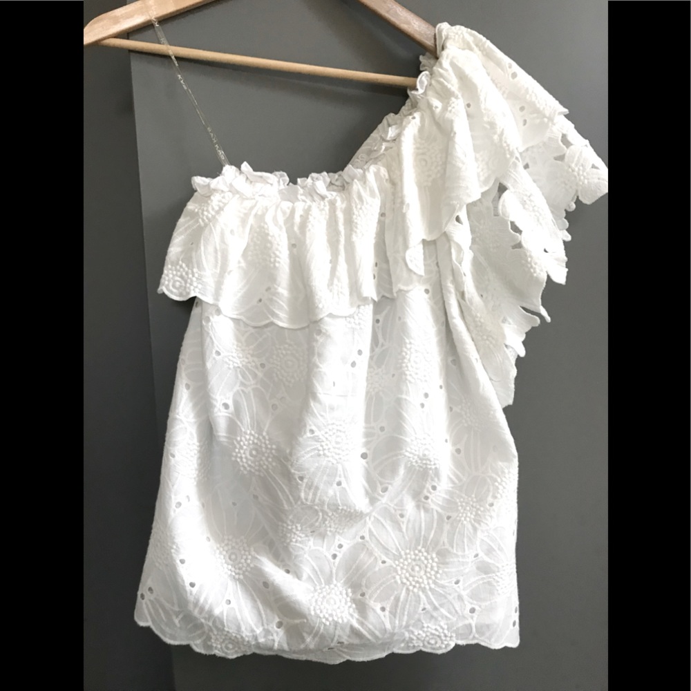 KAS NEW YORK lace asymmetrical top